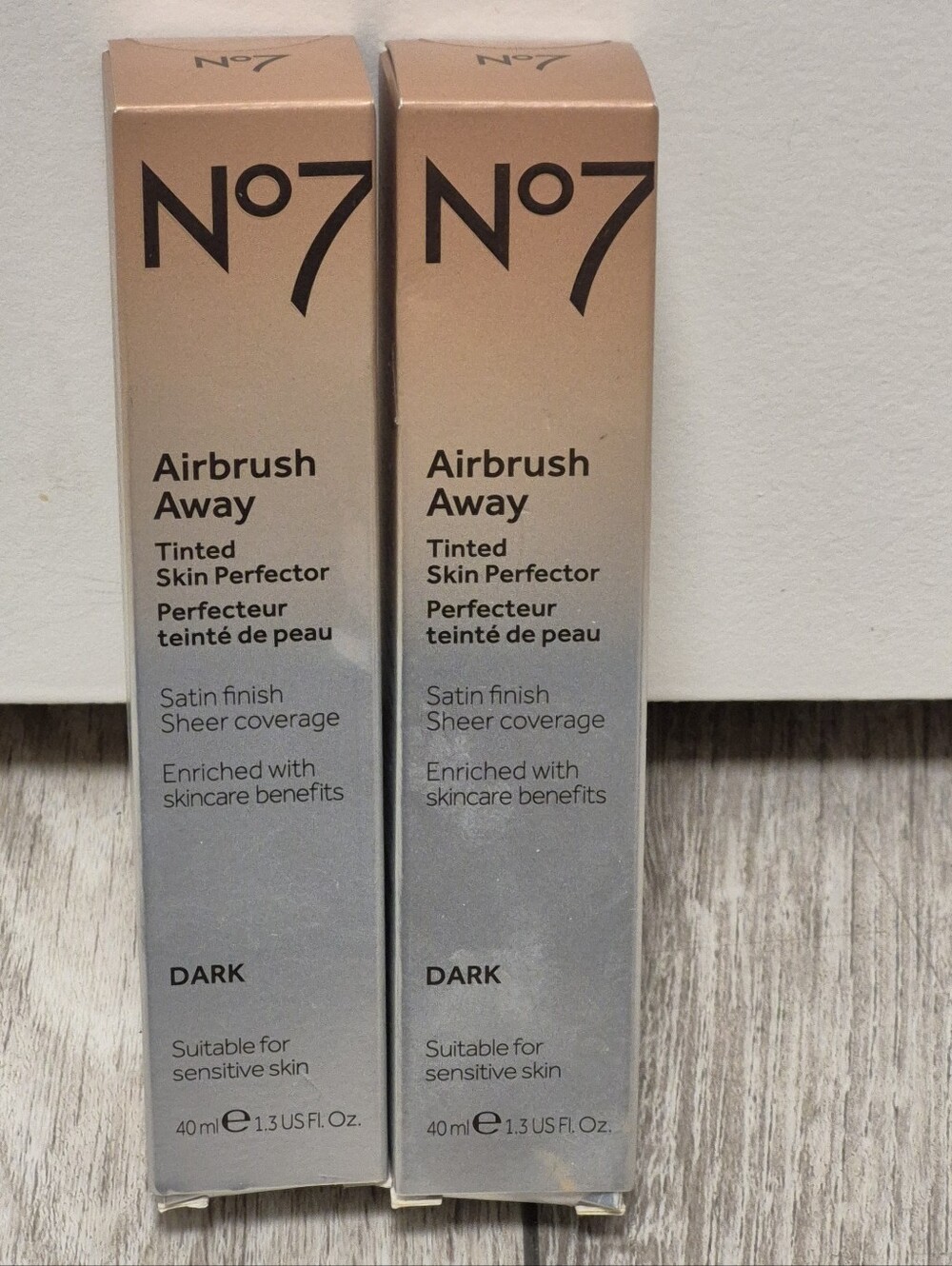Lot Of 2 No7 Airbrush Away Tinted Skin Perfector Dark Shade 40ml